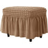 Lattice Stretch  Cover Soft Stretch Slipcover with Skirt Polyester Rectangle Footstool Modern Furniture Protector Bubble Covers for Living Room and Bedroom（khaki）