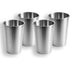 500ML Stainless Steel Pint Cup, Set of 4, Healthy Unbreakable and Stack-able, Drinking Glasses, Beer Mug for Bar, Home, Outdoor (silver)