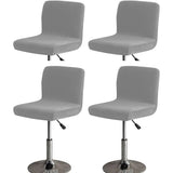 Bar Stool Covers Set of 4 Stretch Pub Counter Stool Chair Covers with Backs, Square Swivel Barstool Seat Slipcover with Elastic Bottom (dark Grey)