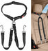 2pcs Dual Pet Car Headrest Restraint Safety Seatbelt No Tangle Dog Leash Duty Adjust Elastic Bungee Puppy Lead Splitter Connect Harness in Vehicle Travel(Black)