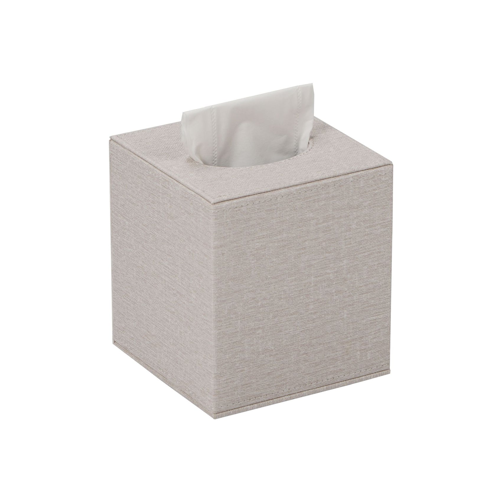 Tissue Box Cover, Leather Tissue Box Holder, Stylish Tissue Box Holder, Square Tissue Box for Vanity, Toilet Tank, Counter, Night Stand, Desk, Office, Car, （white）