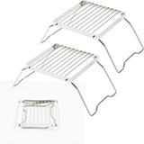 2pcs Folding Campfire Grill, 304 Stainless Steel Portable Campfire Grill Grate Small Camping Campfire Grill Grate Over Fire Pit Camping Grill for Outdoor Backpacking BBQ
