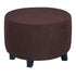 Velvet Round  Covers Footstool Protector Covers Storage Stool Covers Stretch with Elastic Bottom, Feature Velvet  Fabric (small, brown)