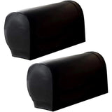 Waterproof Faux Pu Leather Armrest Covers Vintage Stretch Arm Covers for Chairs Couch Sofa Armchair Slipcovers for Recliner Sofa 2pcs,Black