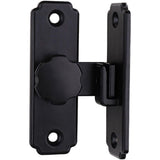 Heavy Duty 90 Degree Barn Door Lock,  Stainless Steel Security Sliding Door Latch for Barn, Garden, Bathroom, Fence, Shed - Anti-Rust and Robust (Short/Black)