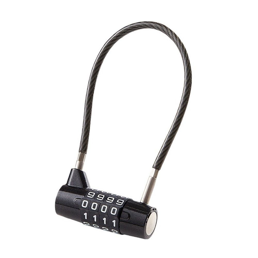 Combination Lock Cable Lock with 4 Digits Cabinet Lock with  Durable Cable Ideal for lockers, Gym, gate, Fence, Toolbox, case, hasp Storage and Outdoor（black175mm）