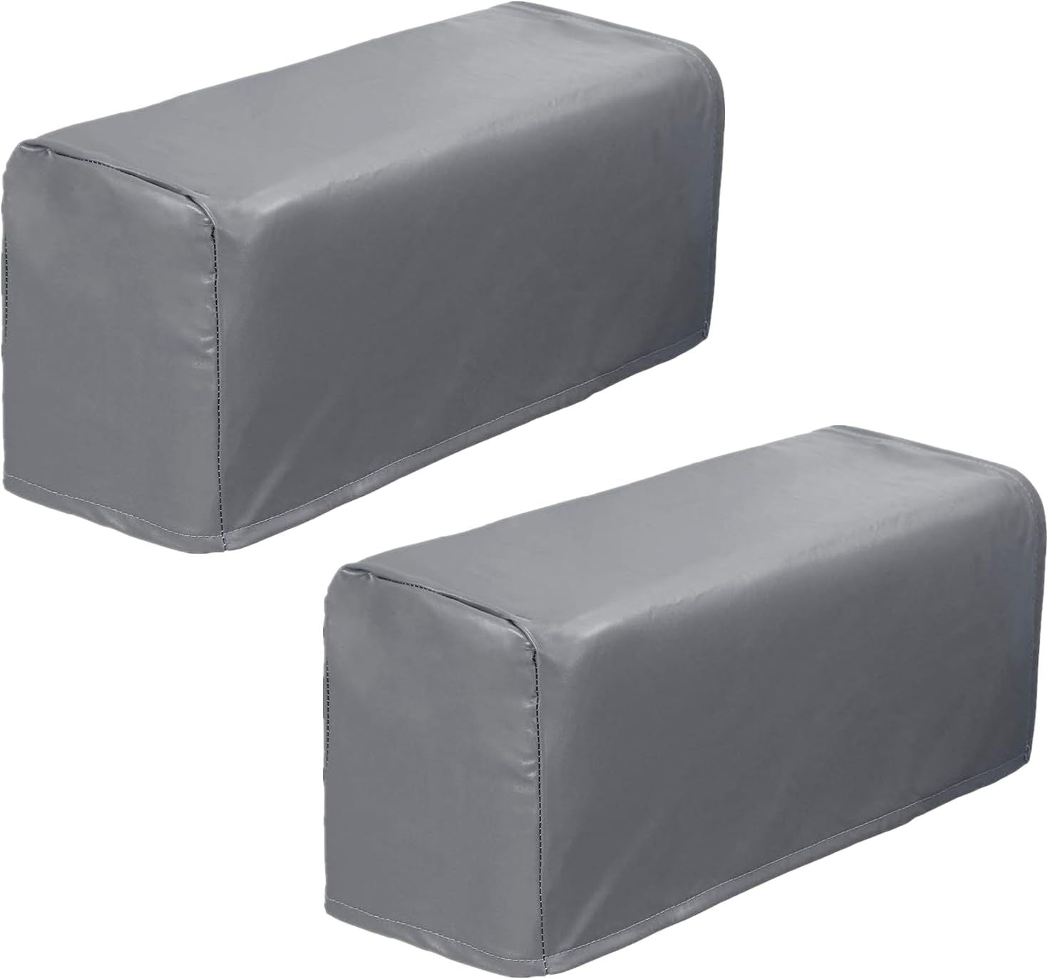 Set of 2 PU Leather Sofa Armrest Cover Anti-Slip Waterproof Furniture Armrest Protector Armchair Slipcovers for Recliner Sofa Chairs(Grey)