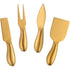 4 Pieces Stainless Steel Cheese Knives Set, Knife Fork Slicer Butter Knife Set for Charcuterie and Cheese Spread Kitchen Cooking Christmas Gift for Women (Gold)