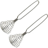 2pcs Mini French Spring Whisk, Silver Stainless Steel Spring Coil Whisk, Hand Eggbeater Egg Mixer Whisk Blender Stirring Beater