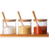 Condiment Containers with lids 3 pack Seasoning Box Condiment Pots Jars with Spoons Container for Spice Salt Sugar Cruet