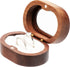 2pcs Oval Small Walnut Wooden Ring Box for 2 Rings, Ring Holder for Engagement Wedding Ceremony Marriage Birthday (white open window)