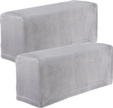 2Pcs Stretch Fabric Armrest Covers Anti-Slip  Recliner Armchair Couch Armrest Protector Furniture Protector Armchair light gray