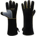 Fireproof Gloves Heat & Fire Resistant Leather Welding Gloves Non Slip Mitts for Fireplace, Stove, Oven, Grill, Welding, BBQ, Pot Holder, Animal Handling（14in）
