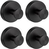Suction Cup Hooks for Shower, Removable Towel Hooks for Bathrooms Wall, Glass, Window No Drill Shower Suction Hooks for Hanging, Robe, Loofah, Wreath 4 Pcs Black