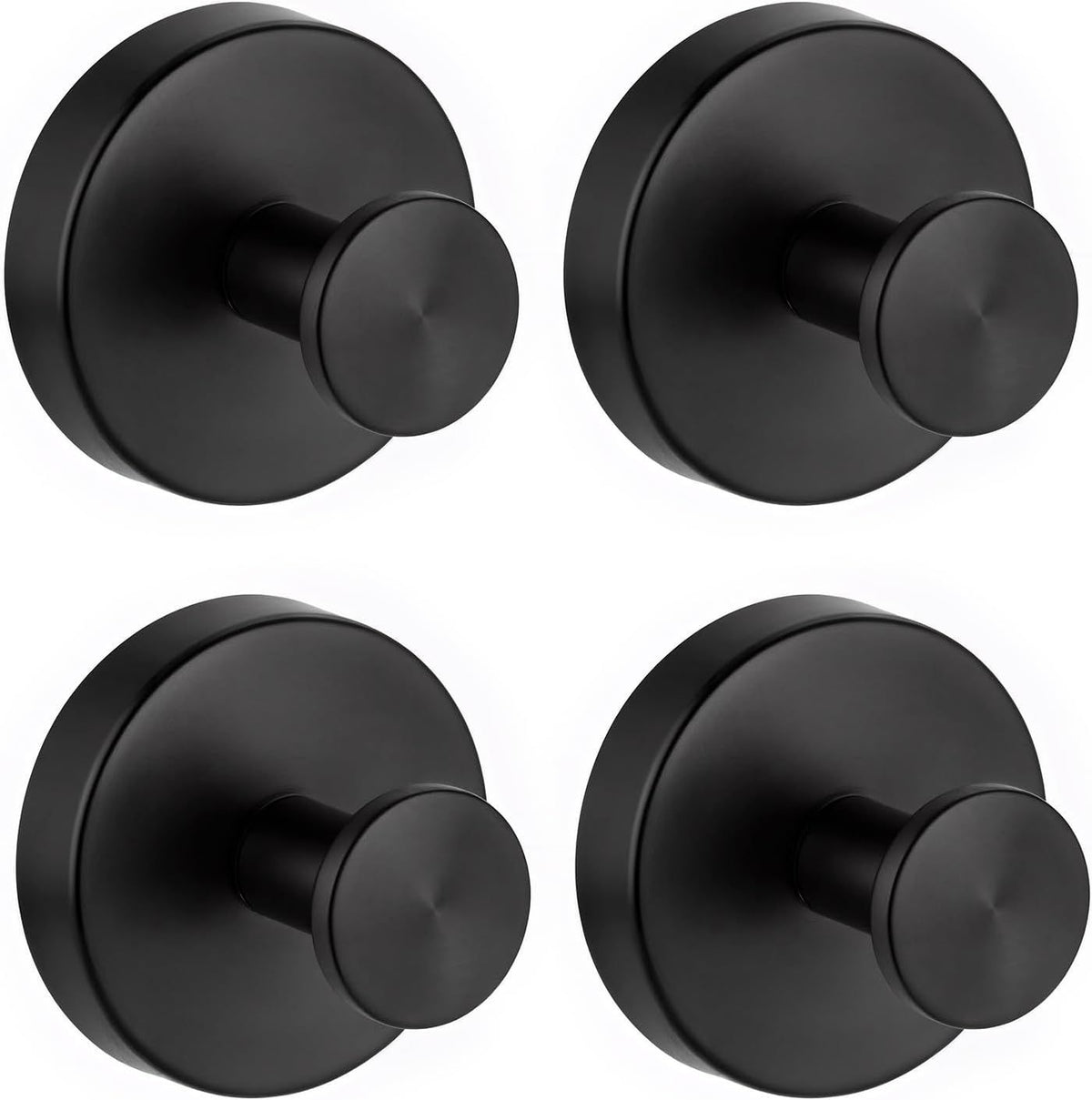 Suction Cup Hooks for Shower, Removable Towel Hooks for Bathrooms Wall, Glass, Window No Drill Shower Suction Hooks for Hanging, Robe, Loofah, Wreath 4 Pcs Black