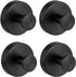 Suction Cup Hooks for Shower, Removable Towel Hooks for Bathrooms Wall, Glass, Window No Drill Shower Suction Hooks for Hanging, Robe, Loofah, Wreath 4 Pcs Black