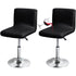 Waterproof Bar Stools Cover with Back Stretch PU Barstools Slipcovers Counter Height Bar Stool Covers Protector Square Swivel Barstool Covers for Kitchen Bar Set of 2 Black