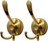 2pcs Cup Hooks for Shower,Bathroom - Heavy Duty, Removable,Waterproof, No Drill Holds Towels, Robes, Wreath on Glass, Tile, Mirror, Door（Golden）double-headed