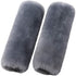 Soft and comfortable wool car seat belt cover, 2-piece fluffy seat belt cushion, wool leather shoulder strap for adults, children, men and women (gray)