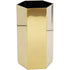 Pen Holder, Gold Pen Holder Sixsided Vase Hexagonal Nordic Stainless Steel Metal Golden Container Stainless Alloy Ornaments Make Up Organizer Gold Pencil Holders