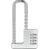 Gym Locker Lock Code Long Adjustable Shackle Lock for, School, Gym, Fences,Child Proof Sliding Code Locks Baby Safety U Shaped for Knob Handle Drawers Closet (Silver)