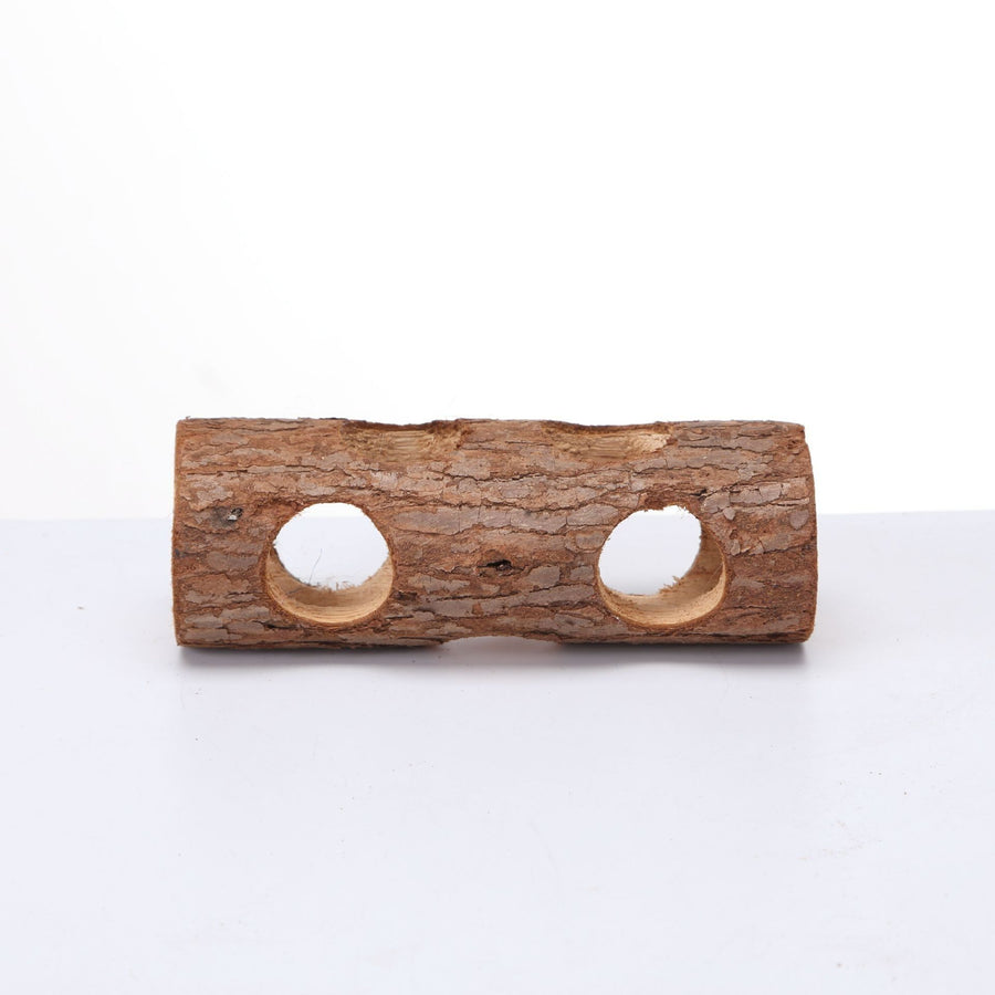 Natural Wood Tunnel Hamster Tunnel for Hamster Reptile Small Animals Cage Hollow Tree Trunk Hideout Toy (20cm long  aperture 3.8CM)