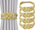 4-piece set of powerful magnetic curtain straps upgraded The curtain straps are woven with knots to decorate the curtain buckle, suitable for home and office curtains (gold)