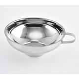 Stainless Steel Wide Mouth Funnel Rust Resistant Canning Funnel Kitchen Cooking Jars Funnel with Handle for Liquids and Solids (small size)
