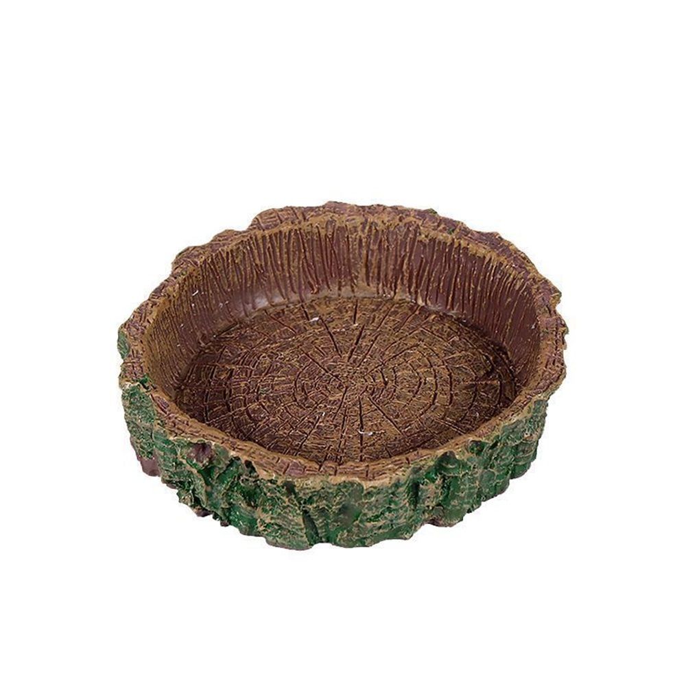 2 Pcs Reptile Feeding Dish Bowl,Reptile Tree Trunk Food/Water Dish for Reptiles,Amphibians,Bearded Dragon,Lizard,Gecko,Tortoise,Hermit Crab and Little Critters