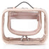 Travel Clear Toiletry Bag Makeup Bag, Cosmetics Case Toiletry Bag with Handle, Zipper Makeup Handbag Transparent Waterproof Large Capacity Storage Organizer for Women Girls（Pink）