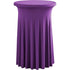 Cocktail Table Covers with Ruffle Skirt Stretch Fitted Cocktail Tablecloth Linens for Round Tables Washable Decorative High Top Table Covers -  Purple（60*110cm）