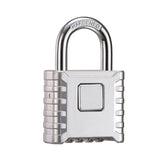 1-piece set of heavy-duty 4-digit password lock, one click unlock, error proof function, waterproof large outdoor padlock, suitable for school gym storage cabinets, fences, doors, storage units (silver)