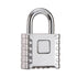 1-piece set of heavy-duty 4-digit password lock, one click unlock, error proof function, waterproof large outdoor padlock, suitable for school gym storage cabinets, fences, doors, storage units (silver)