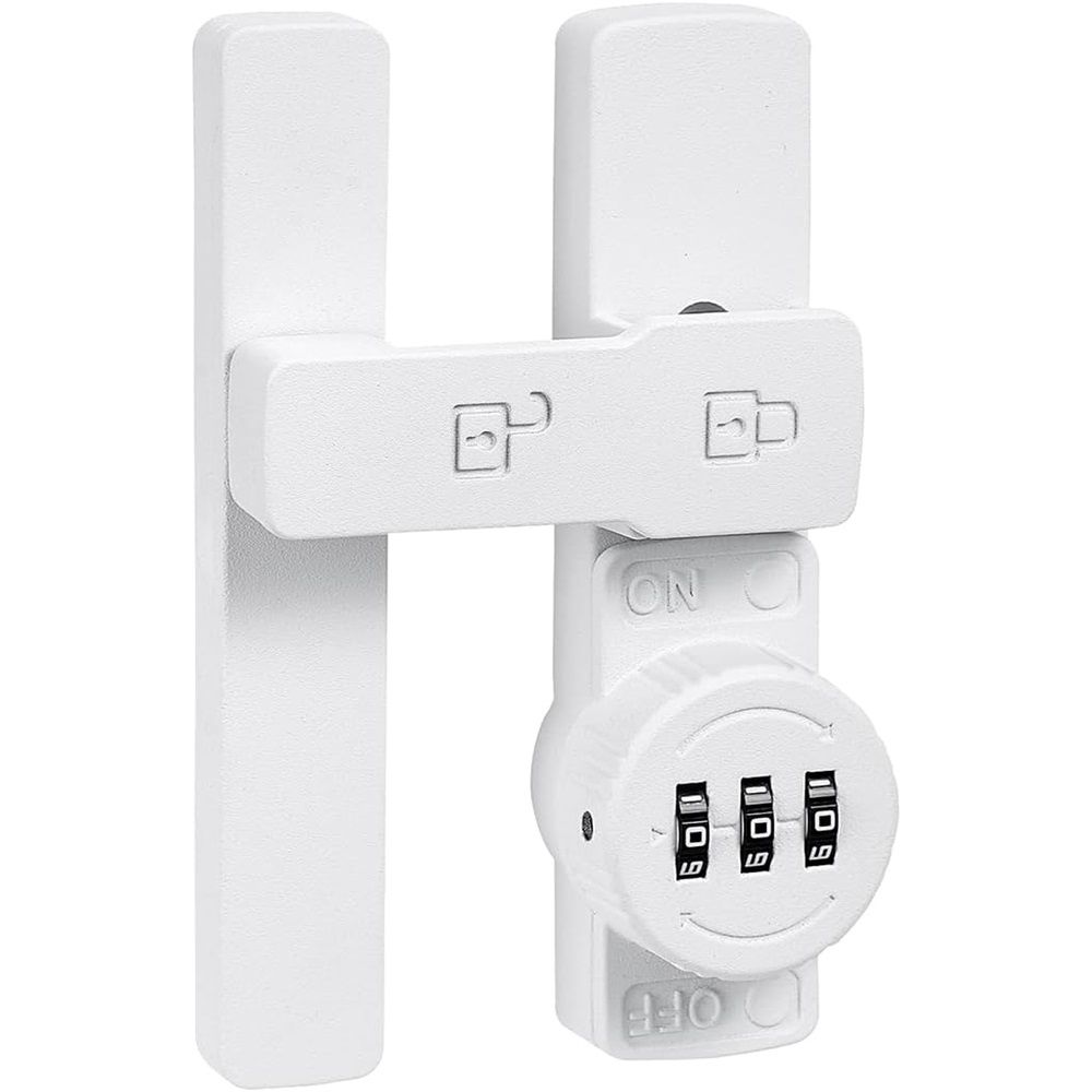 White 180 Degree Barn Door Lock,Mechanical Password Lock,3 Digit Password Keyless,Flip Latch with Combination,Protect Privacy,for Barn Door,Cabinets,Windows,Garden,Bathroom