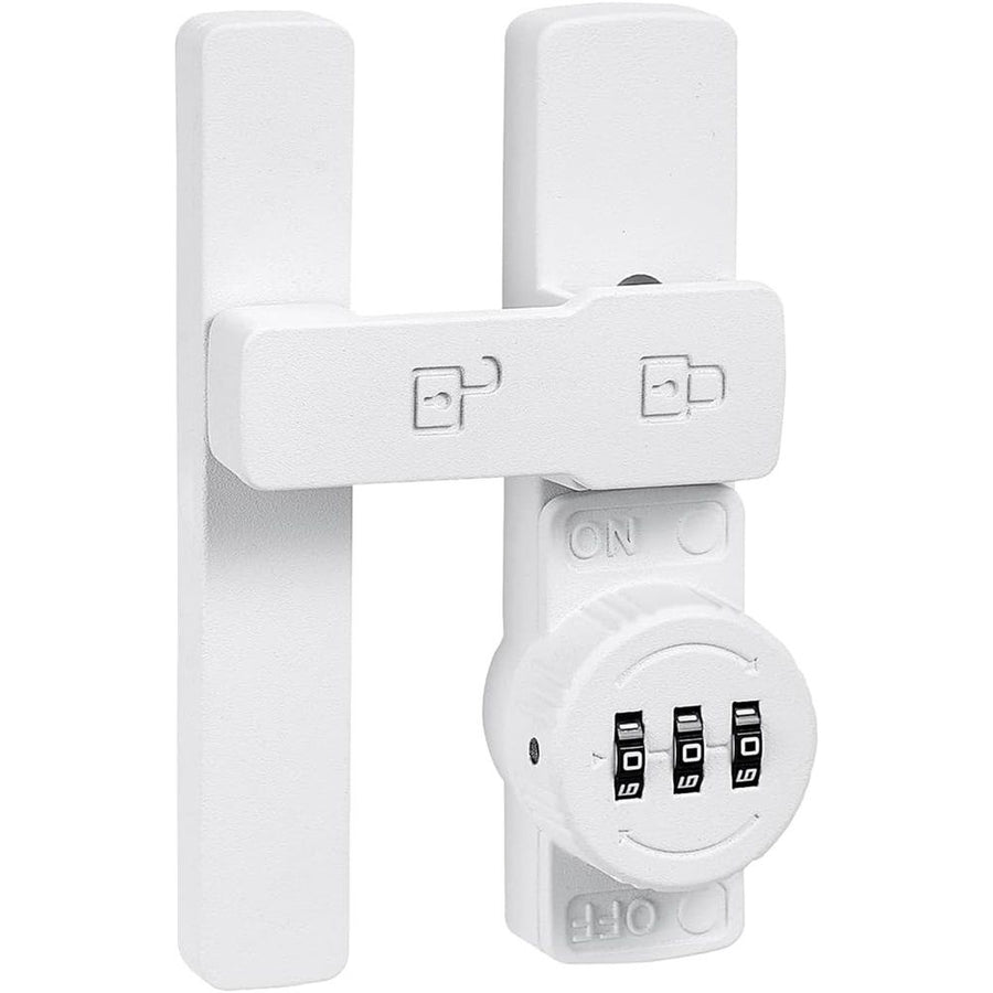 White 180 Degree Barn Door Lock,Mechanical Password Lock,3 Digit Password Keyless,Flip Latch with Combination,Protect Privacy,for Barn Door,Cabinets,Windows,Garden,Bathroom