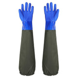 Aquatic, seafood, fishing gloves, dishwashing, car washing, extended anti slip, wear-resistant, waterproof, acid alkali resistant, and cutting protective gloves（blue）