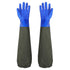 Aquatic, seafood, fishing gloves, dishwashing, car washing, extended anti slip, wear-resistant, waterproof, acid alkali resistant, and cutting protective gloves（blue）