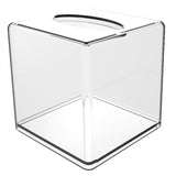 Tissue Box Holder & Cover Multi-Use Dryer Sheet & Mask Case Organizer for Bathroom, Car, Office, Table - Clear Square（14X14X14cm）