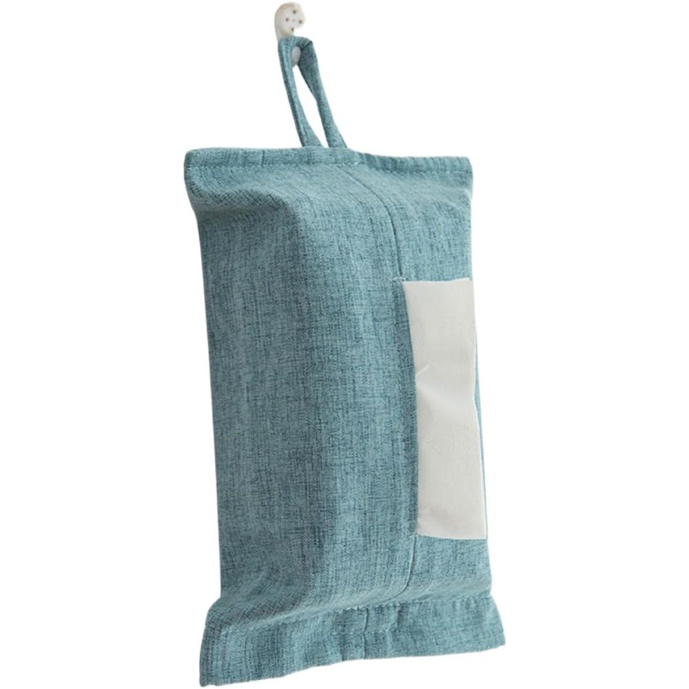 2pcs Toilet Paper Holder Reusable Tissue Holder Travel Tissue Holder Wall Hanging Tissue Box Cover Toilet Paper Storage Rectangle Napkin Holder Cloth Tissue Box for Car Office Desk, BLue