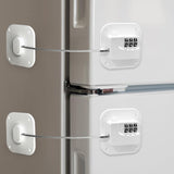 Refrigerator Lock (2 Pack), Heavy Duty Combination Fridge Lock, for Fridge, Cabinets, Window, Drawers and Child Safety Cabinet Lock,  No Drilling (White)