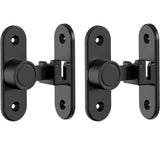 Barn Door Locks, 90/180 Degree Right Angle Flip Gate Latch Fit for Bedroom, Garden, Cabinet - Sturdy and Secure Sliding Barn Door Lock (Black-2 Pcs)