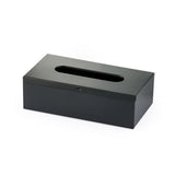 Tissue Box Cover, Rectangular Facial Tissue Holder with Bottom, Decorative Storage Organizer Box for Bathroom Vanity, Countertops, Dressers, Night Stand, Parlors and Offices - Black