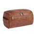 Toiletry Bag for Men, Hanging Travel Shaving Dopp Kit for Men and Women, Water-resistant Toiletries Organizer Bags, PU Leather Cosmetic Bags for Makeup Accessories (Light Brown)