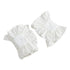 4pcs Flare Ruffle Sleeve Cuffs for Women Girls, Versatile Pleated Shirt Wrist Cuff Fake Colllar Sleeves Accessory（white）
