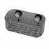 Plastic lock suction wall storage basket storage box for bathroom showers, bathtubs, and mirrors - transparent(grey)