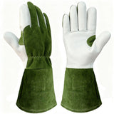 Thorn Proof Gardening Gloves,  Cowhide Comfortable Breathable for Rose Pruning, Cactus Handling and Gardening（L）