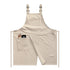 Cotton and linen double shoulder apron, suitable for home kitchen, catering, baking, workwear, cover with pockets, suitable for both men and women (beige)