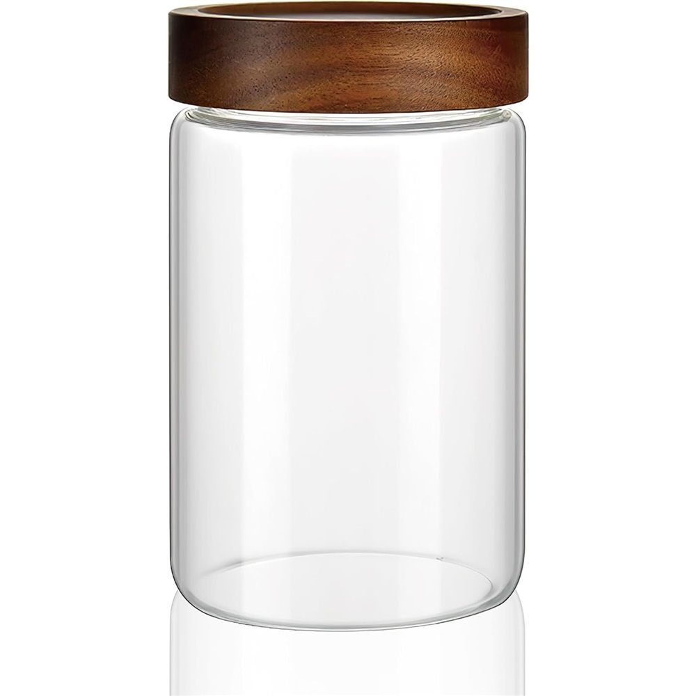 440ml food storage jar, premium transparent container jar, kitchen coffee jar, tea jar, biscuit jar, nut jar, spice jar, candy jar, overnight oatmeal jar (medium)