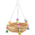 woven straw nest bed parrot long tailed parrot parrot buji canary love birdcage perch with bell big bird swing toy