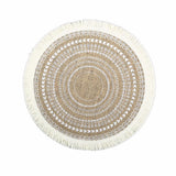 Placemats Set of 4 - Boho Cotton Woven Round Tassels Table Mats for Dining Room Kitchen Table Decor(Tassel circular pattern)